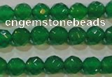 CAG6611 15.5 inches 4mm faceted round green agate gemstone beads