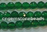 CAG6612 15.5 inches 6mm faceted round green agate gemstone beads