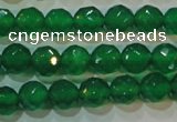 CAG6613 15.5 inches 8mm faceted round green agate gemstone beads