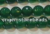 CAG6614 15.5 inches 10mm faceted round green agate gemstone beads