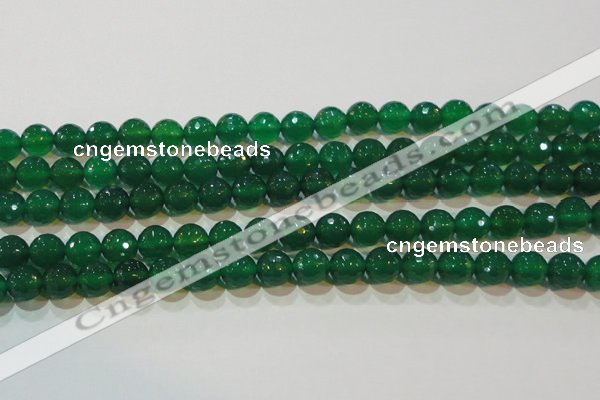 CAG6614 15.5 inches 10mm faceted round green agate gemstone beads