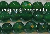 CAG6615 15.5 inches 12mm faceted round green agate gemstone beads