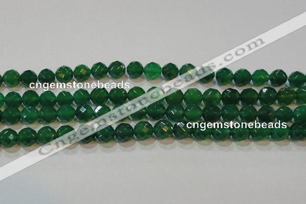 CAG6615 15.5 inches 12mm faceted round green agate gemstone beads