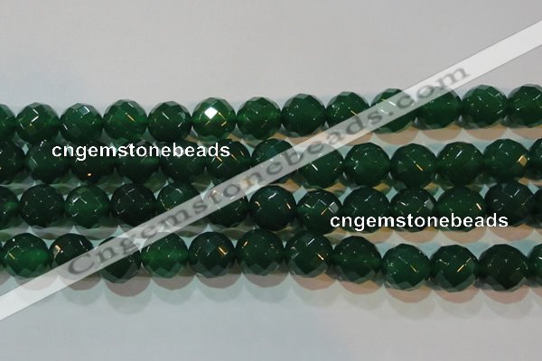 CAG6617 15.5 inches 16mm faceted round green agate gemstone beads