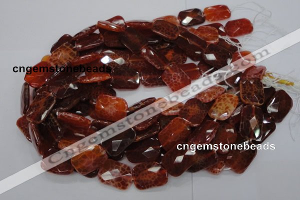 CAG662 15.5 inches 13*18mm faceted rectangle natural fire agate beads