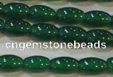 CAG6622 15.5 inches 6*9mm rice green agate gemstone beads