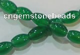 CAG6623 15.5 inches 8*12mm rice green agate gemstone beads