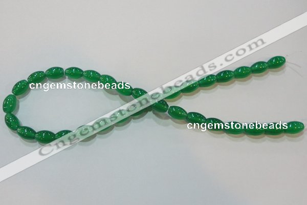 CAG6623 15.5 inches 8*12mm rice green agate gemstone beads