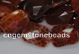 CAG663 15.5 inches 15*20mm faceted rectangle natural fire agate beads