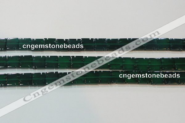 CAG6636 15.5 inches 10*10mm square green agate gemstone beads