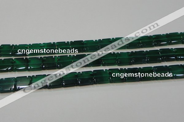 CAG6637 15.5 inches 12*12mm square green agate gemstone beads