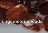 CAG664 15.5 inches 18*25mm faceted rectangle natural fire agate beads