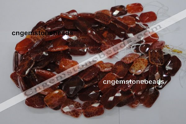 CAG664 15.5 inches 18*25mm faceted rectangle natural fire agate beads