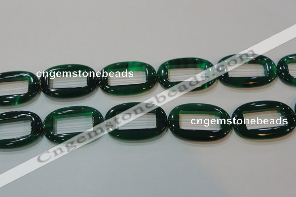 CAG6646 15.5 inches 25*38mm oval green agate gemstone beads