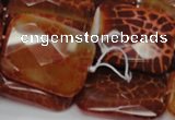 CAG665 15.5 inches 22*30mm faceted rectangle natural fire agate beads