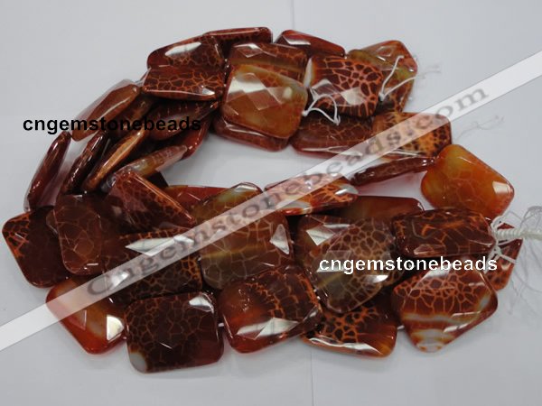 CAG665 15.5 inches 22*30mm faceted rectangle natural fire agate beads