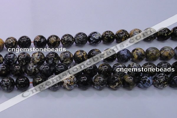 CAG6655 15.5 inches 14mm round blue ocean agate gemstone beads