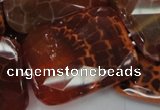 CAG666 15.5 inches 30*40mm faceted rectangle natural fire agate beads