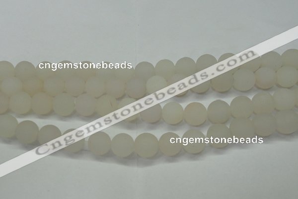 CAG6681 15 inches 10mm round white pilates agate beads