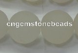 CAG6685 15 inches 18mm round white pilates agate beads