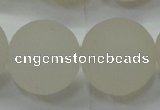 CAG6686 15 inches 18mm round white pilates agate beads