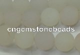 CAG6687 15 inches 8mm round white pilates agate beads