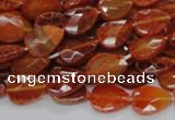 CAG669 15.5 inches 10*14mm faceted flat teardrop natural fire agate beads