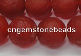 CAG6702 15 inches 12mm round red pilates agate beads