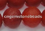 CAG6704 15 inches 16mm round red pilates agate beads