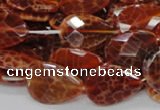 CAG671 15.5 inches 18*25mm faceted flat teardrop natural fire agate beads