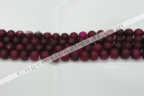 CAG6710 15 inches 8mm round plum pilates agate beads