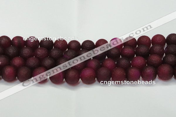 CAG6713 15 inches 14mm round plum pilates agate beads