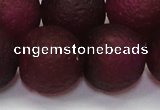 CAG6716 15 inches 20mm round plum pilates agate beads
