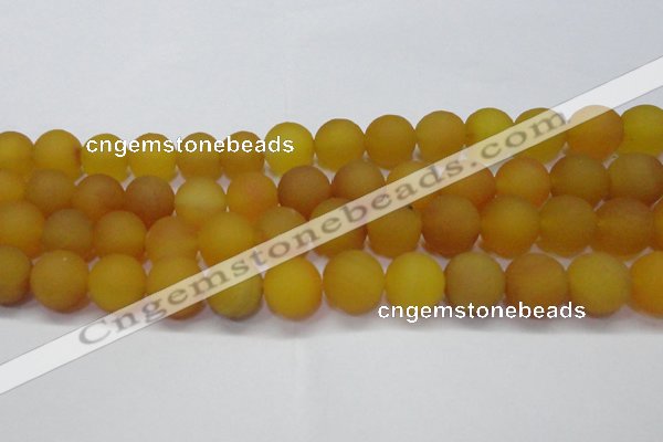 CAG6721 15 inches 10mm round yellow pilates agate beads