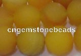CAG6722 15 inches 12mm round yellow pilates agate beads