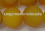 CAG6725 15 inches 18mm round yellow pilates agate beads