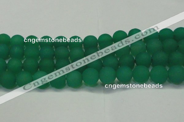 CAG6733 15 inches 14mm round green pilates agate beads