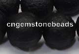 CAG6745 15 inches 18mm round black pilates agate beads