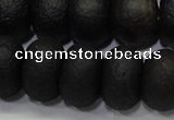 CAG6748 15 inches 10*14mm rondelle black pilates agate beads