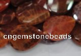 CAG675 15.5 inch 18*25mm faceted teardrop twisted natural fire agate beads