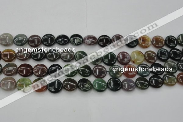 CAG6771 15.5 inches 14mm flat round Indian agate beads wholesale