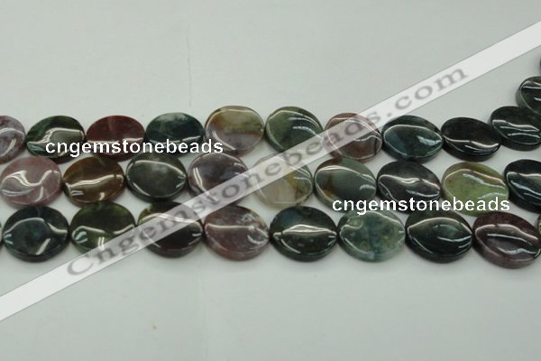 CAG6774 15.5 inches 20mm flat round Indian agate beads wholesale