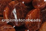 CAG678 15.5 inches 18*25mm twisted oval natural fire agate beads