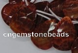 CAG679 15.5 inches 15*20mm faceted teardrop natural fire agate beads