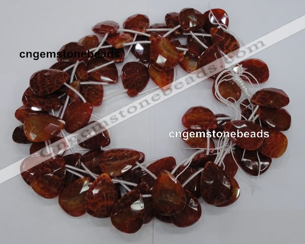 CAG679 15.5 inches 15*20mm faceted teardrop natural fire agate beads
