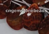 CAG680 15.5 inches 22*30mm faceted teardrop natural fire agate beads