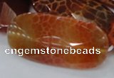 CAG681 15.5 inches 25*50mm faceted freeform natural fire agate beads