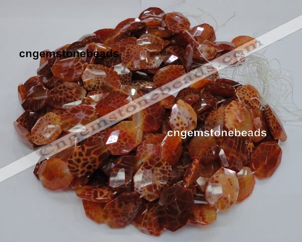 CAG682 15.5 inches 22*30mm faceted freeform natural fire agate beads