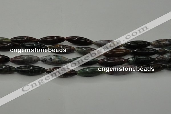 CAG6830 15.5 inches 10*30mm rice Indian agate beads wholesale