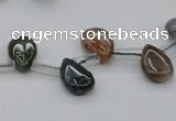 CAG6838 Top drilled 8*12mm flat teardrop Indian agate beads